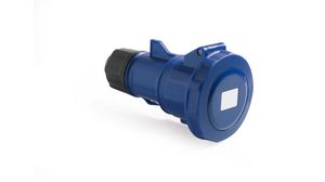 CEE Socket, Blue, 3P, Cable Mount, 16A, IP67, 250V